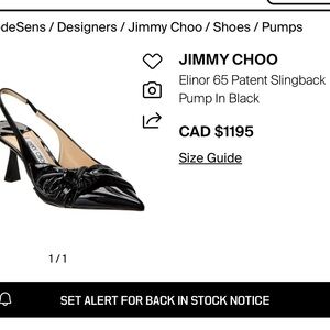 Jimmy Choo Black Patent Elinor Slingback Heels
